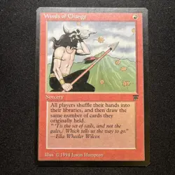 MTG MAGIC THE GATHERING CARD ORIGINAL LEGENDS WINDS OF CHANGE RED SORCERY UNC - Image 1