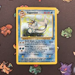 Vaporeon 12/64 LP/EX -Vintage Holo Rare Pokemon Card- Jungle Set (8q) - Image 1
