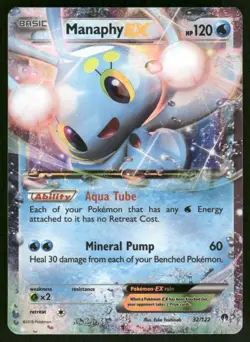 Pokemon Cards Manaphy EX 32/122 BREAKpoint Holo Rare EX LP - Image 1