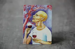 Wine Testing Vampire, Hipster Sengir | MTG Satirical Altered Art - Image 3
