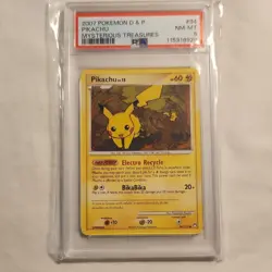Pokemon Pikachu 94/123 Mysterious Treasures Regular PSA 8 English TCG - Image 1