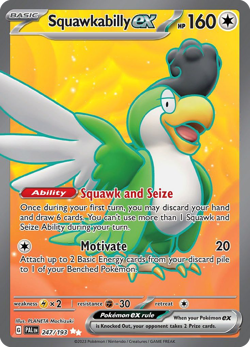 SQUAWKABILLY EX 247/193 ULTRA RARE PALDEA EVOLVED POKEMON LIGHTLY PLAYED - Image 1