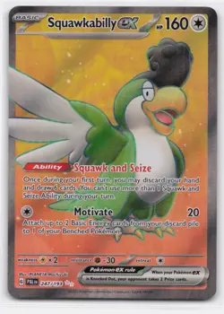 SQUAWKABILLY EX 247/193 ULTRA RARE PALDEA EVOLVED POKEMON LIGHTLY PLAYED - Image 2