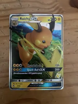 Pokemon TCG Raichu GX Hidden Fates Holo Ultra Rare Card 20/68 Near Mint - Image 1
