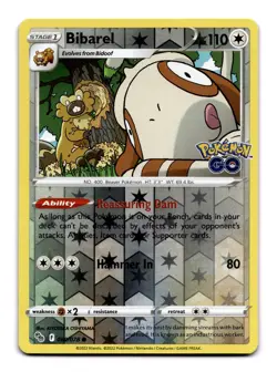 Bibarel - 060/078 PGO: Pokemon GO Common Reverse Holo NM - Image 1