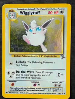 Pokemon Wigglytuff Base Set 2 Holo Rare Card 19/130 - Image 1