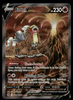 🔥 Pokemon Cards Entei V GG36/GG70 Crown Zenith Galarian Gallery Holo Rare V - Image 1