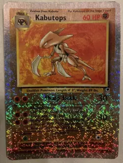 Kabutops Legendary Reverse Holographic Pokemon Card Fermi Bubbles Grading D - Image 3