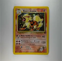 Pokemon Blaine's Arcanine Gym Challenge Holo Rare 1/132 90 HP Unlimited English - Image 1