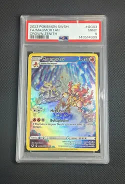 SEND AN OFFER - 2023 POKEMON CROWN ZENITH GG03 FULL ART/MAGMORTAR - PSA 9 - Image 3