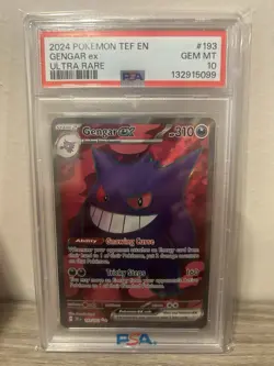Pokemon Gengar ex 193/162 SV05: Temporal Forces Holo PSA 10! - Image 1