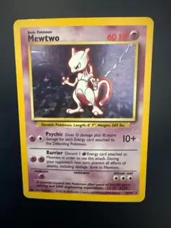 Pokemon Mewtwo 10/102 Holo Rare Base Set Unlimited NM WOTC 1999 - Image 1