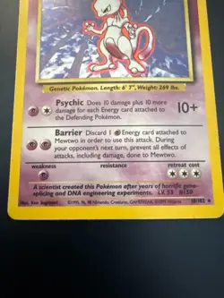 Pokemon Mewtwo 10/102 Holo Rare Base Set Unlimited NM WOTC 1999 - Image 3
