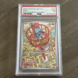 2025 POKEMON MEGA EVOLUTION ETB PROMO #010 RIOLU PSA 7 NM - Image 1