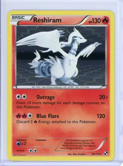 2011 Pokemon-Black & White. RESHIRAM - 26/114. Holo. Rare. - Image 4