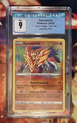 Pokemon Vivid Voltage Zamazenta Amazing Rare 102/185 CGC 9 MINT - Image 1
