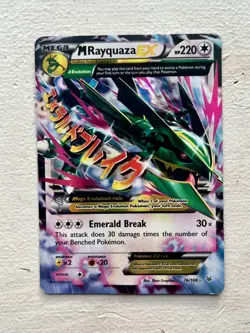 2015 Pokemon Mega M Rayquaza EX 76/108 Full Art XY Roaring Skies Set #76 Holo NM - Image 1