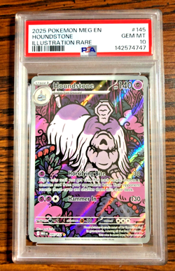 Houndstone Illustration Rare #145|PSA GEM MT 10|2025 Mega Evolution|Pokemon TCG - Image 1