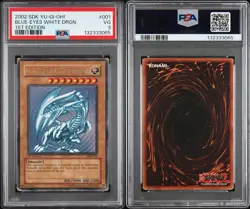 2002 YU-GI-OH! STARTER DECK: KAIBA 1ST ED #001 BLUE-EYES WHITE DRAGON PSA 3 - Image 3