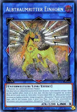 Yu Gi Oh! Albtraumritter Einhorn RA01-DE043 Secret Rare - Image 1