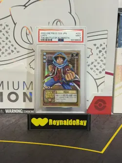 2002 BANDAI ONE PIECE CCG JAPANESE THE BATTLE OF ALABASTA #C01 LUFFY PSA 9 - Image 1