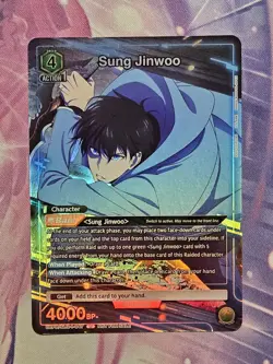 Solo Leveling Union Arena Sung Jinwoo 047 Release Event Participation Foil Card - Image 1