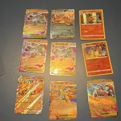 Pokemon Charizard & Mega Charizard EX Card Lot 9 cards - Image 1