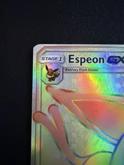Espeon GX 152/149 Sun & Moon Secret Rare Rainbow Holo Pokemon Card NM - Image 3