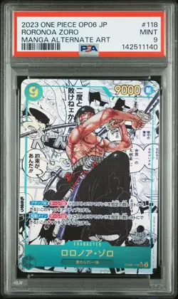 PSA 9 Roronoa Zoro OP06-118 SEC Comic Parallel Manga Alt Art ONE PIECE Card JP - Image 1