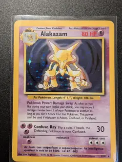 1999 Pokemon TCG Alakazam Base Set Holo Unlimited Rare Card 1/102 - Image 1