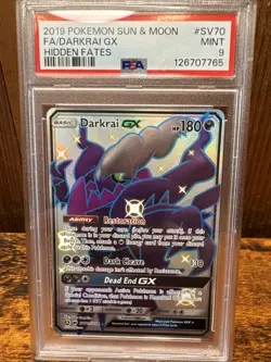 Pokemon Darkrai GX Full Art Shiny Holo Card SV70/SV94 Hidden Fates PSA 9 - Image 1