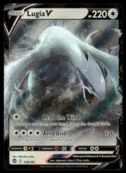 🔥 Pokemon Cards Lugia V 138/195 Silver Tempest Holo Rare V - Image 1