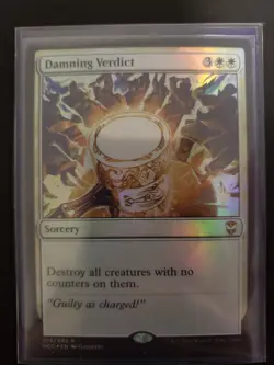 MTG Damning Verdict Promo Streets Of New Capenna Foil Card NM/Mint - Image 1