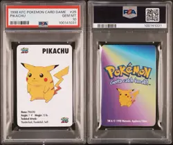 Pikachu #25 Pokemon Card Game Mini KFC 1998 Nintendo PSA 10 RARE - Image 3