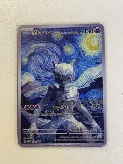 Pokemon - Mewtwo - Starry Night - Van Gogh - METAL Card - Fan Are - Black Back - Image 1