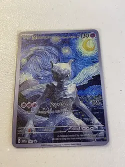 Pokemon - Mewtwo - Starry Night - Van Gogh - METAL Card - Fan Are - Black Back - Image 2