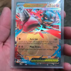 Pokemon Mega Lucario EX Holo Card 077/132 Me01: Mega Evolution 340 HP - Image 1