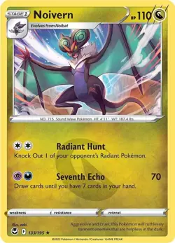 Noivern SWSH12: Silver Tempest 133/195 NM English Pokemon Card - Image 1