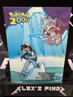2000 Topps Pokemon Ash Slowking Movie 2000 Sticker Card - 1 of 10 - Image 1