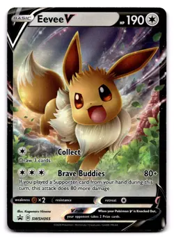 Eevee V - - SWSH065 SWSD: SWSH: Sword & Shield Promo Cards Promo Holo NM - Image 1