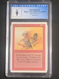 1994 Magic: The Gathering - Revised(3rd) - DISINTEGRATE - Common - CGC MINT 9 - Image 1