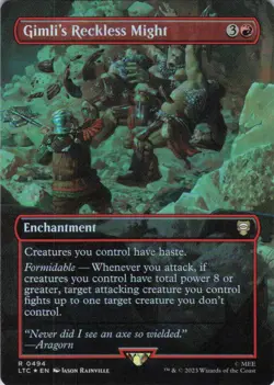 Gimli's Reckless Might Borderless - Foil - Commander: Lord of the Rings - 494 NM - Image 2