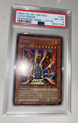 Yu-Gi-Oh! Lava Golem 1st Edition Secret Rare PGD-107 PSA 8 NM-MT Holo Bleed - Image 3