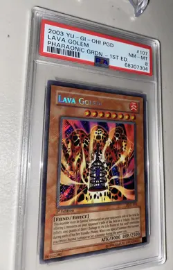 Yu-Gi-Oh! Lava Golem 1st Edition Secret Rare PGD-107 PSA 8 NM-MT Holo Bleed - Image 4