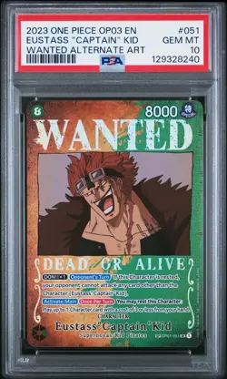 One Piece Pillars of Strength Eustass Captain Kid OP01-051 Wanted PSA10 - Image 1