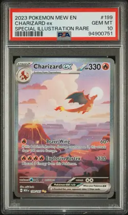 Charizard ex #199 PSA 10 Gem Mint SIR 2023 Mew EN Pokemon Card - Image 1