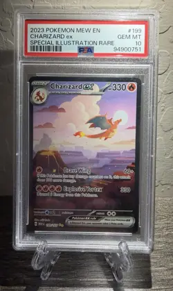 Charizard ex #199 PSA 10 Gem Mint SIR 2023 Mew EN Pokemon Card - Image 2