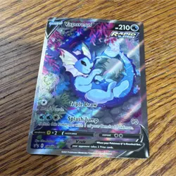 Pokemon Vaporeon V SWSH183 Promo Full Art Rapid Strike Holo 210 HP Card - Image 1