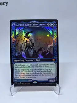 MTG Mint Foil Kaldheim KHM Alrund, God of the Cosmos / Hakka, Whispering One - Image 1