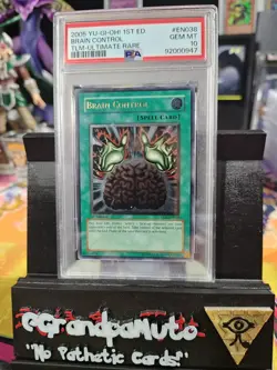 Yu-Gi-Oh! 2005 TLM-EN038 Brain Control Ultimate Rare 1st Edition PSA 10 Gem - Image 1